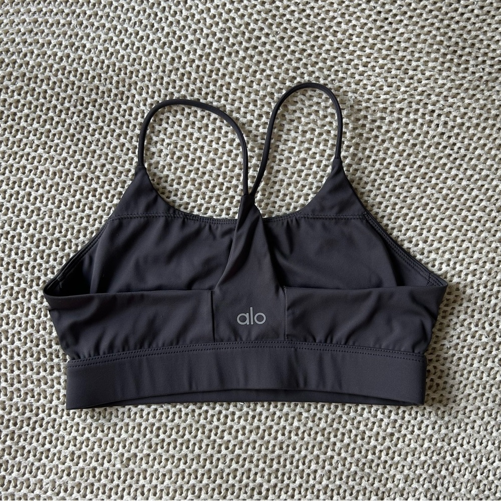 ALO Yoga Grey Strappy Sports Bra EUC